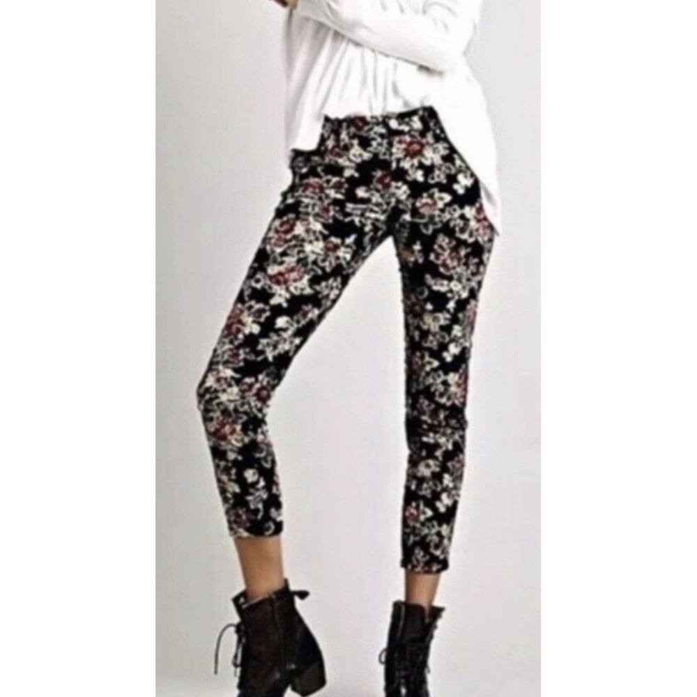 Free People Pants Floral Corduroy Cottagecore Boho